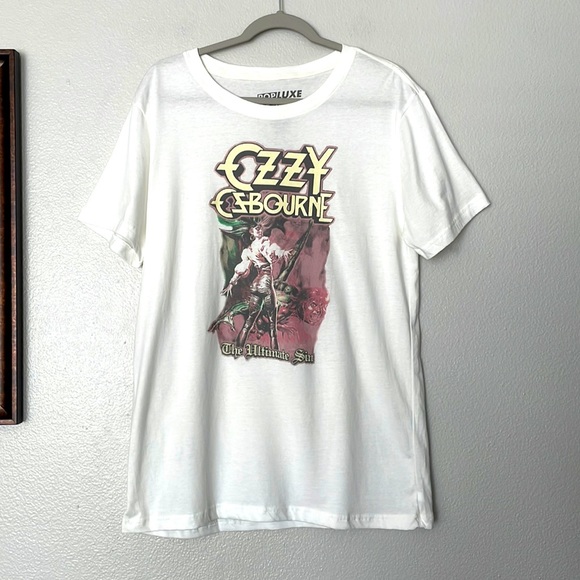 popluxe Tops - Ozzy Osborne Popluxe Global White T-shirt Size Medium